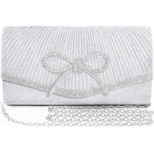 Evening Bag Clutch Purses For Women,Sparkly Bow Handbags Crossbody Bag Wedding